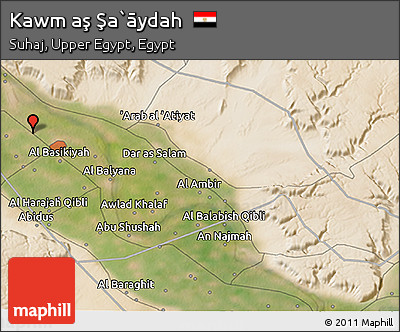 Satellite 3D Map of Kawm Aş Şa`āydah