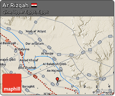 Shaded Relief Map of Ar Rizqah