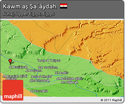 Political Panoramic Map of Kawm Aş Şa`āydah