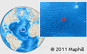 Shaded Relief Location Map of the area around 26° 21' 4" N, 32° 13' 30" W