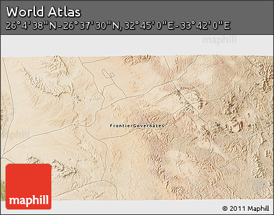 Satellite 3D Map of the Area around 26° 21' 4" N, 33° 13' 30" E