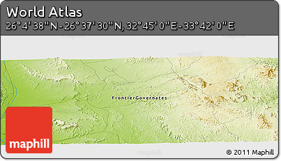 Physical Panoramic Map of the Area around 26° 21' 4" N, 33° 13' 30" E