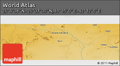 Physical Panoramic Map of the Area around 26° 21' 4" N, 41° 43' 30" E