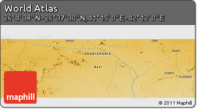 Physical Panoramic Map of the Area around 26° 21' 4" N, 41° 43' 30" E