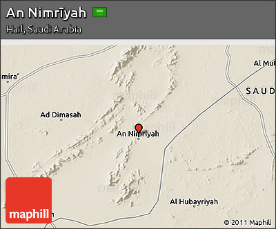 Shaded Relief 3D Map of An Nimrīyah