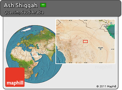Satellite Location Map of Ash Shiqqah