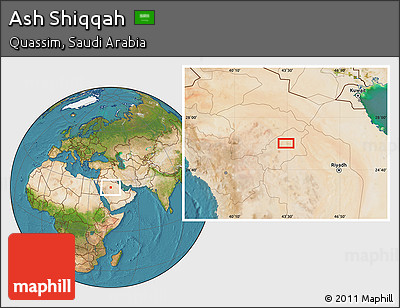 Satellite Location Map of Ash Shiqqah