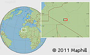 Savanna Style Location Map of the area around 26° 21' 4" N, 4° 10' 30" W