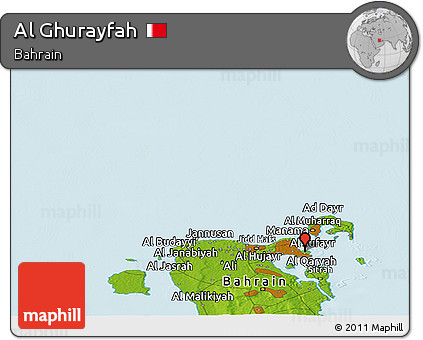 Physical Panoramic Map of Al Ghurayfah
