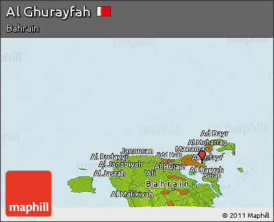 Physical Panoramic Map of Al Ghurayfah