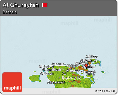 Physical Panoramic Map of Al Ghurayfah