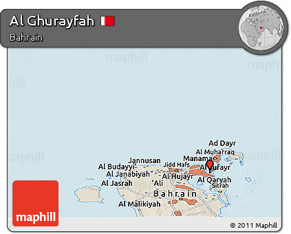 Shaded Relief Panoramic Map of Al Ghurayfah
