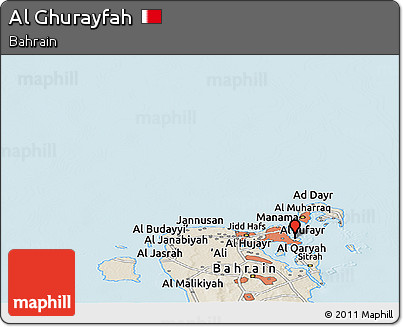 Shaded Relief Panoramic Map of Al Ghurayfah
