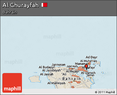 Shaded Relief Panoramic Map of Al Ghurayfah