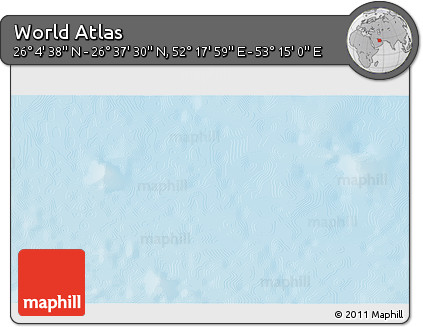 Physical 3D Map of the Area around 26° 21' 4" N, 52° 46' 29" E