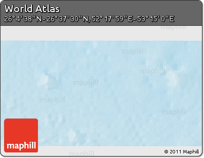 Physical 3D Map of the Area around 26° 21' 4" N, 52° 46' 29" E