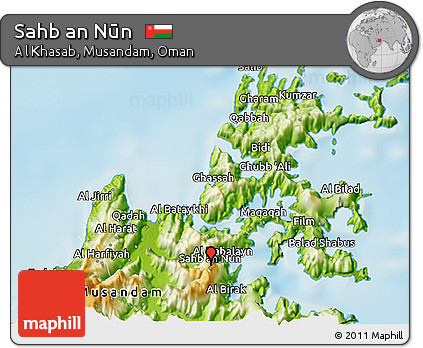 Physical 3D Map of Sahb An Nūn
