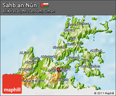 Physical 3D Map of Sahb An Nūn