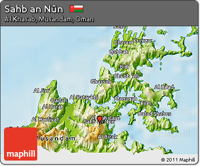Physical 3D Map of Sahb An Nūn