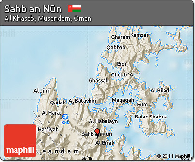 Shaded Relief Map of Sahb An Nūn