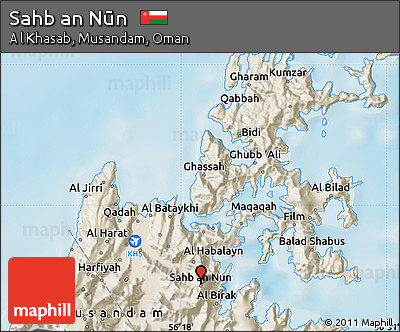 Shaded Relief Map of Sahb An Nūn