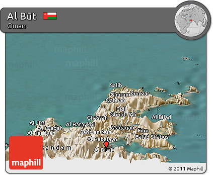 Satellite Panoramic Map of Al Būt