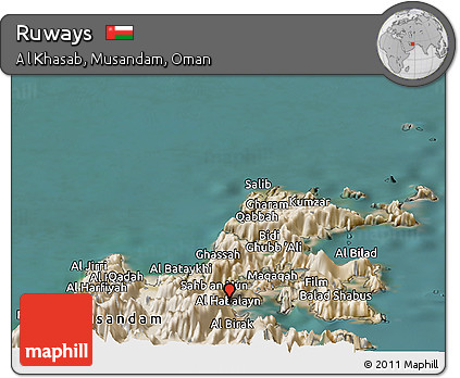 Satellite Panoramic Map of Ruways