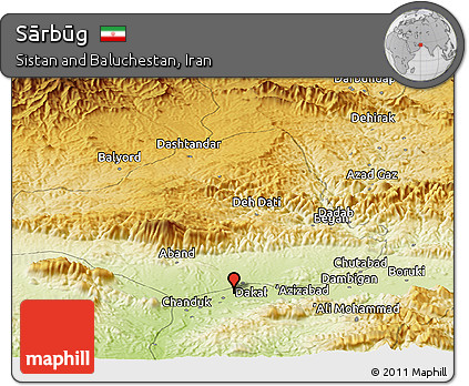 Physical Panoramic Map of Sārbūg