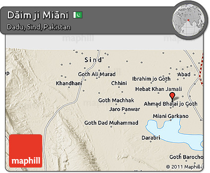 Shaded Relief 3D Map of Dāim Ji Miāni