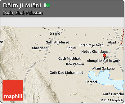 Shaded Relief 3D Map of Dāim Ji Miāni