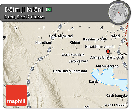 Shaded Relief Map of Dāim Ji Miāni