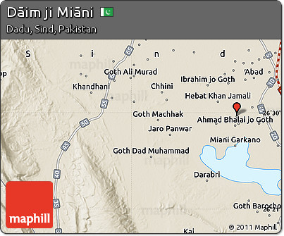 Shaded Relief Map of Dāim Ji Miāni