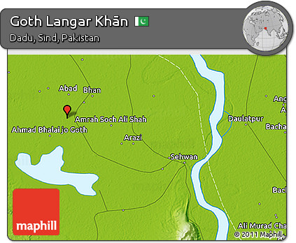 Physical 3D Map of Goth Langar Khān