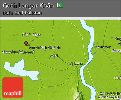 Physical 3D Map of Goth Langar Khān