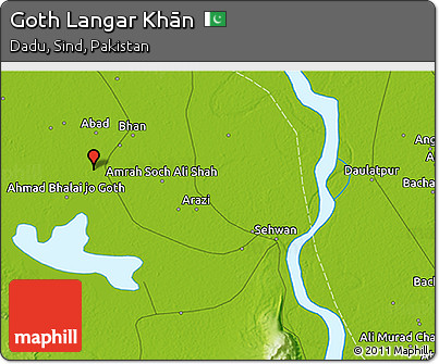 Physical 3D Map of Goth Langar Khān