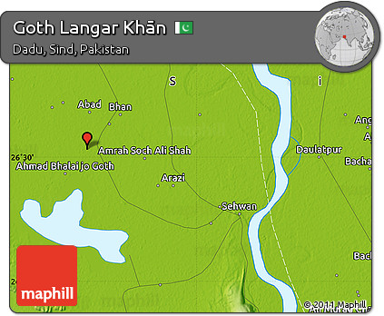 Physical Map of Goth Langar Khān