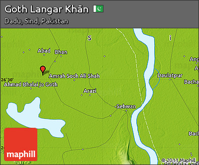 Physical Map of Goth Langar Khān