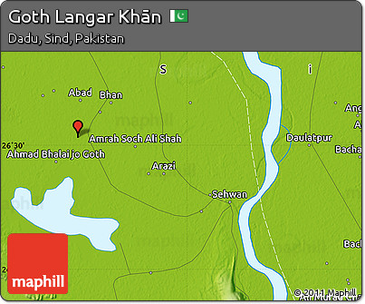 Physical Map of Goth Langar Khān