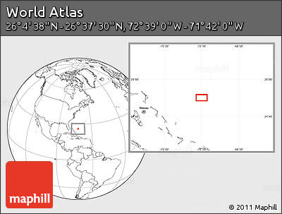 Blank Location Map of the Area around 26° 21' 4" N, 72° 10' 30" W