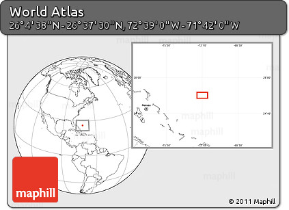 Blank Location Map of the Area around 26° 21' 4" N, 72° 10' 30" W