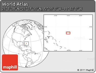 Blank Location Map of the Area around 26° 21' 4" N, 72° 10' 30" W
