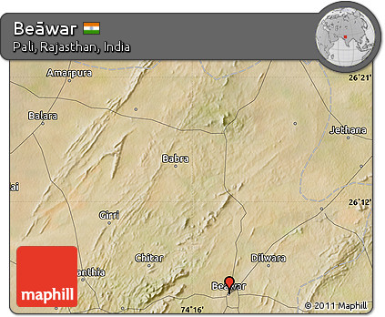 Satellite Map of Beāwar