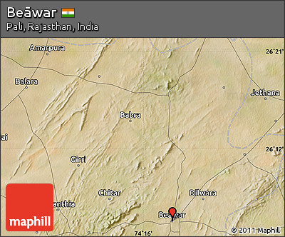 Satellite Map of Beāwar