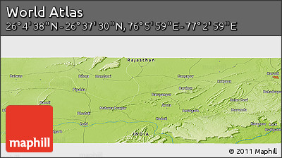Physical Panoramic Map of the Area around 26° 21' 4" N, 76° 34' 29" E