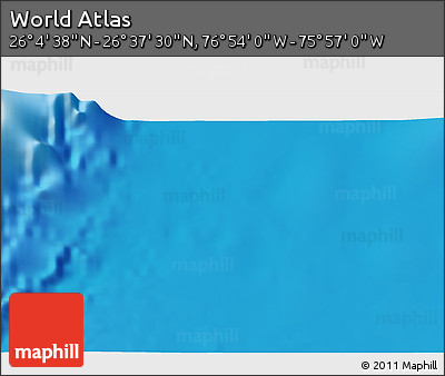 Physical 3D Map of the Area around 26° 21' 4" N, 76° 25' 30" W