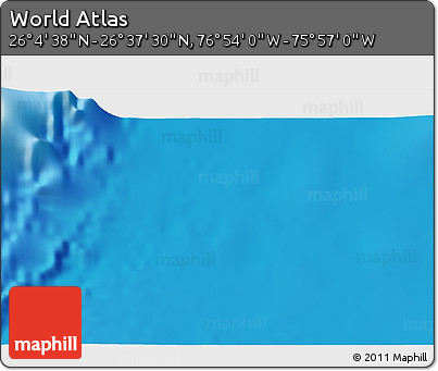 Physical 3D Map of the Area around 26° 21' 4" N, 76° 25' 30" W