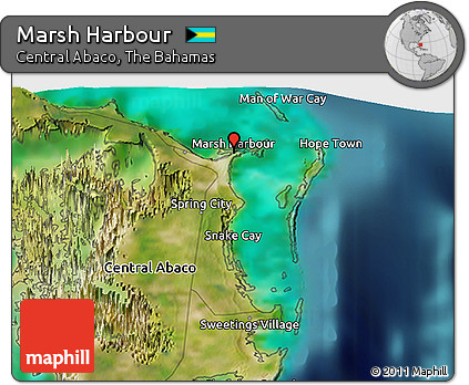 Satellite 3D Map of Marsh Harbour