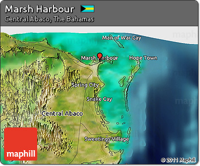 Satellite 3D Map of Marsh Harbour