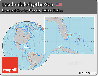 Gray Location Map of Lauderdale-by-the-Sea
