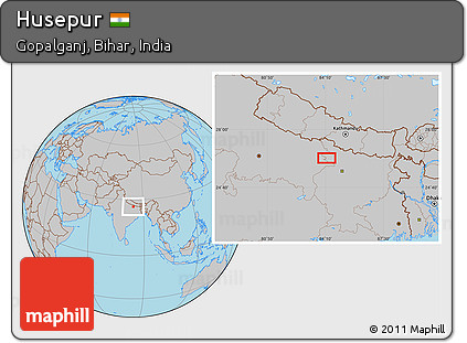 Gray Location Map of Husepur